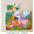 12 Pieces Wooden Jigsaw Puzzle - Pink Dino