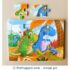 12 Pieces Wooden Jigsaw Puzzle - Green Blue Dino
