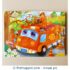 12 Pieces Wooden Jigsaw Puzzle - Fire Engine