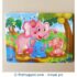12 Pieces Wooden Jigsaw Puzzle - Elephant