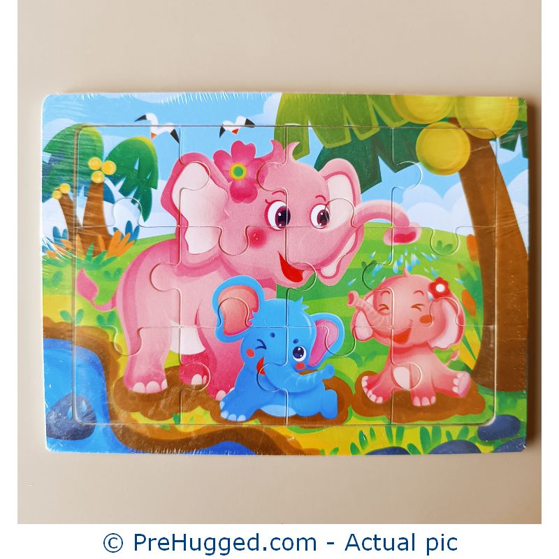 12 Pieces Wooden Jigsaw Puzzle – Elephant