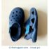 C8 Blue Crocs with velcro