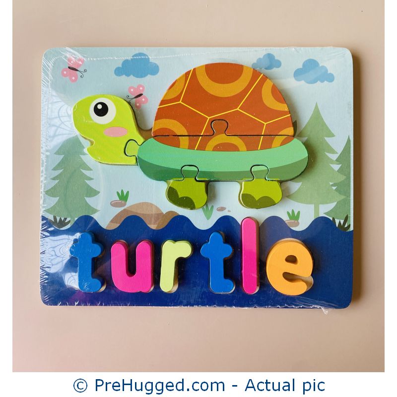 Wooden Chunky Jigsaw Name Puzzle Tray – Turtle