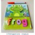 Wooden Chunky Jigsaw Name Puzzle Tray - Frog
