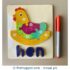 Wooden Chunky Jigsaw Name Puzzle Tray - Hen