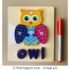 Wooden Chunky Jigsaw Name Puzzle Tray - Owl