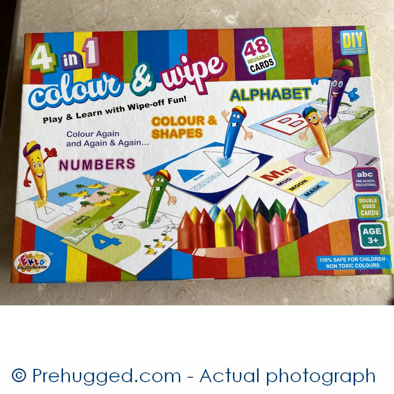 Color and Wipe Off Coloring Kit with 48 reusable cards – Unused