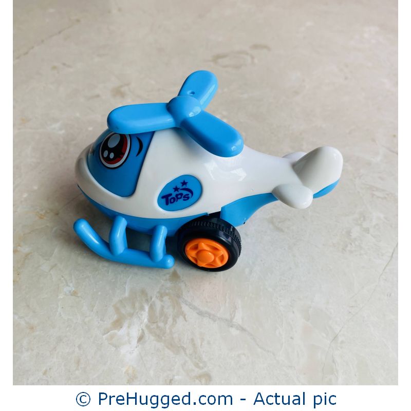 Helicopter Friction Toy Car – White Blue