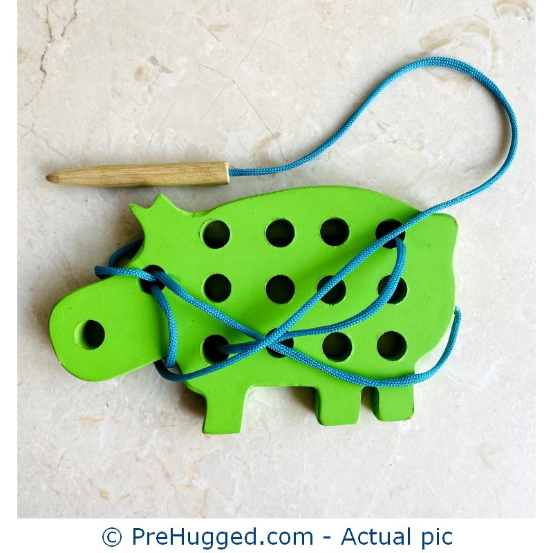 Hippo Wooden Sewing Toy