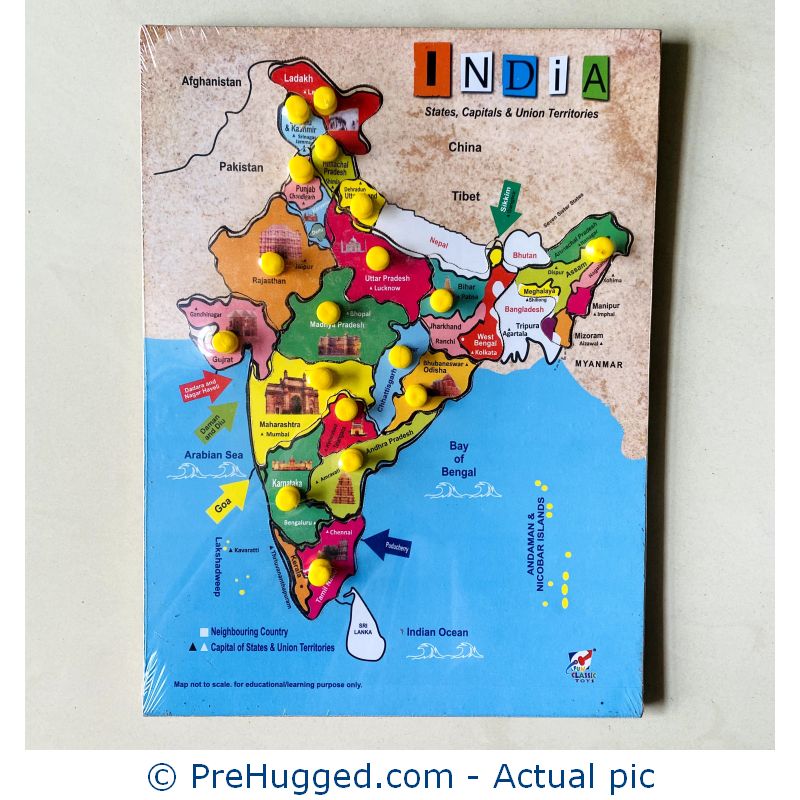 India Map Wooden Peg Puzzle