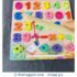 Wooden Chunky Puzzle - Numbers with Pictures and Fishing Magnet