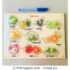 Vegetable Wooden Peg Puzzle with Name