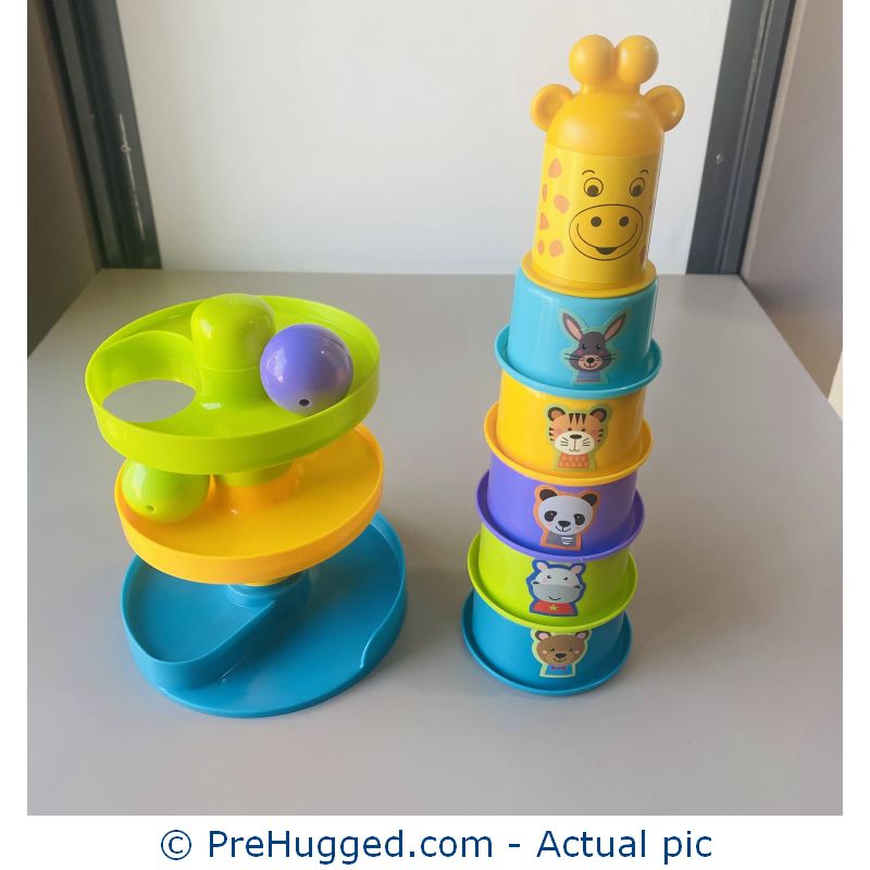 Stacking Cups with Rolling Ball Fun