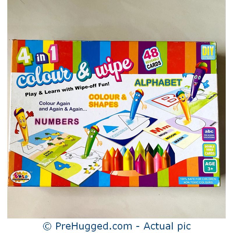 Colour and Wipe Off Colouring Kit with 48 reusable cards