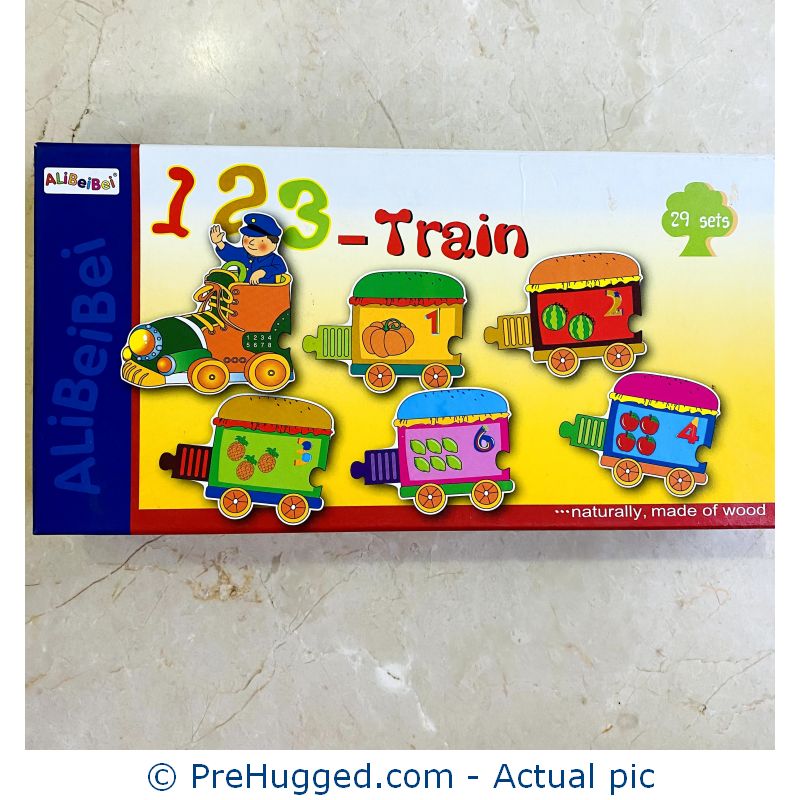 Wooden 123 Puzzle Train with Engine and Bogies