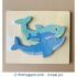 Wooden Chunky Jigsaw Puzzle Tray - Dolphin Family