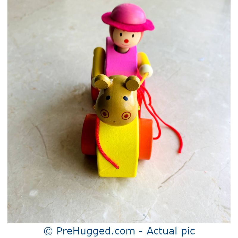 Wooden Horse Rider Pull Along Toy