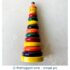 Wooden Stacker Toy with Multiple Colourful Stacking Rings - New